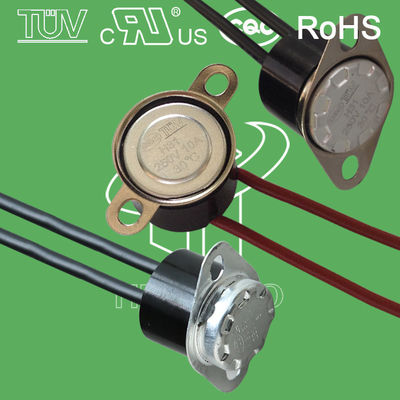 Der bimetallischen thermischer abgeschnittener Schalter 250V 10A 16A Thermostat-Temperaturüberwachung des Wasserbeweises KSD301 mit CQC TUV UL ROHS